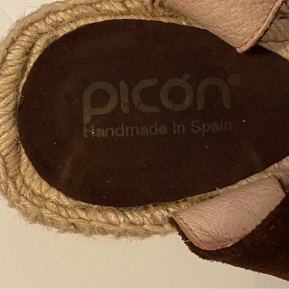 NEW PICON ESPADRILLE SHOES BROWN ANIMAL PRINT LEATHER HANDMADE SPAIN SIZE 7.5